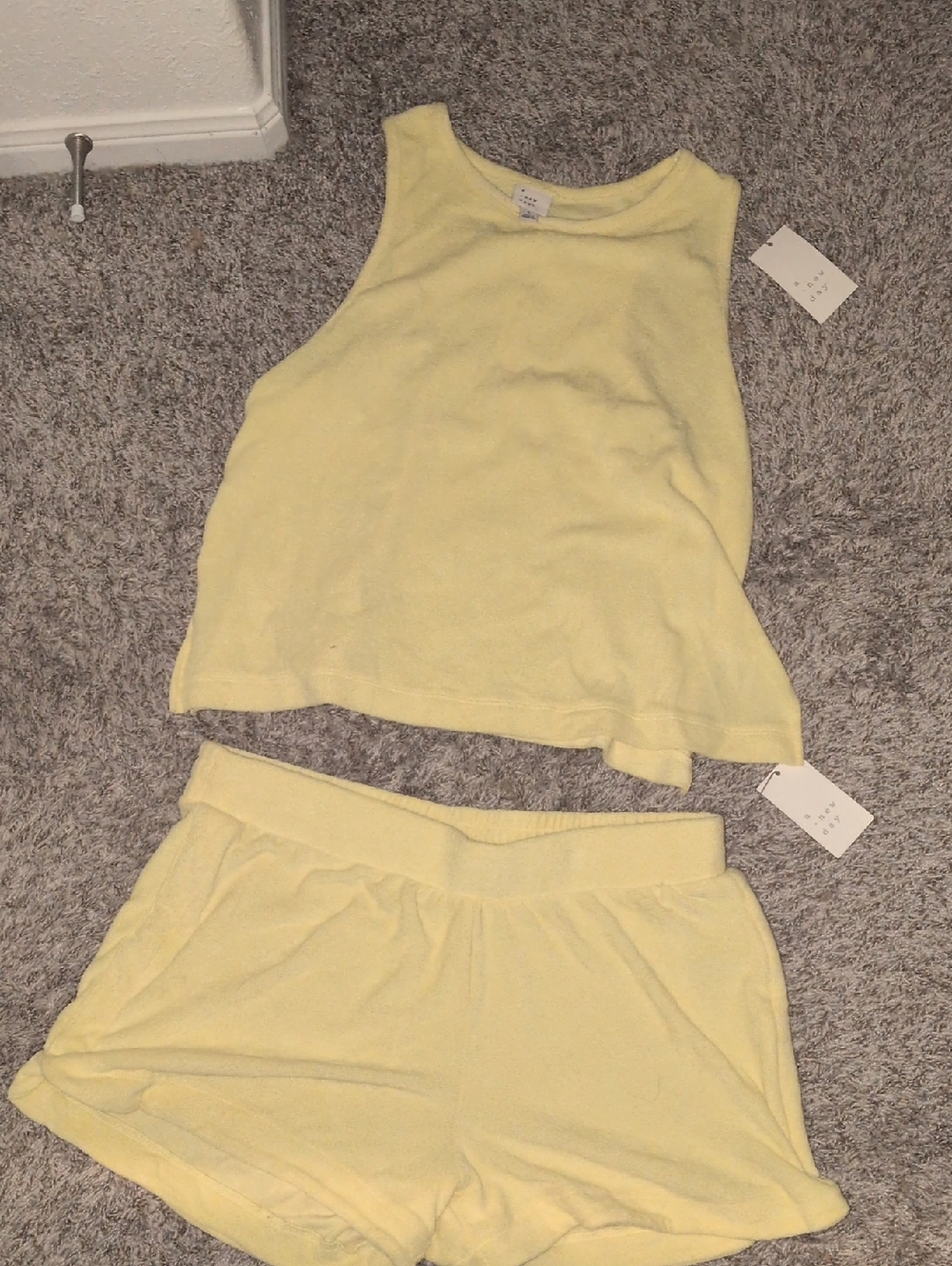 A New Day Yellow Terry Cloth Set NWT